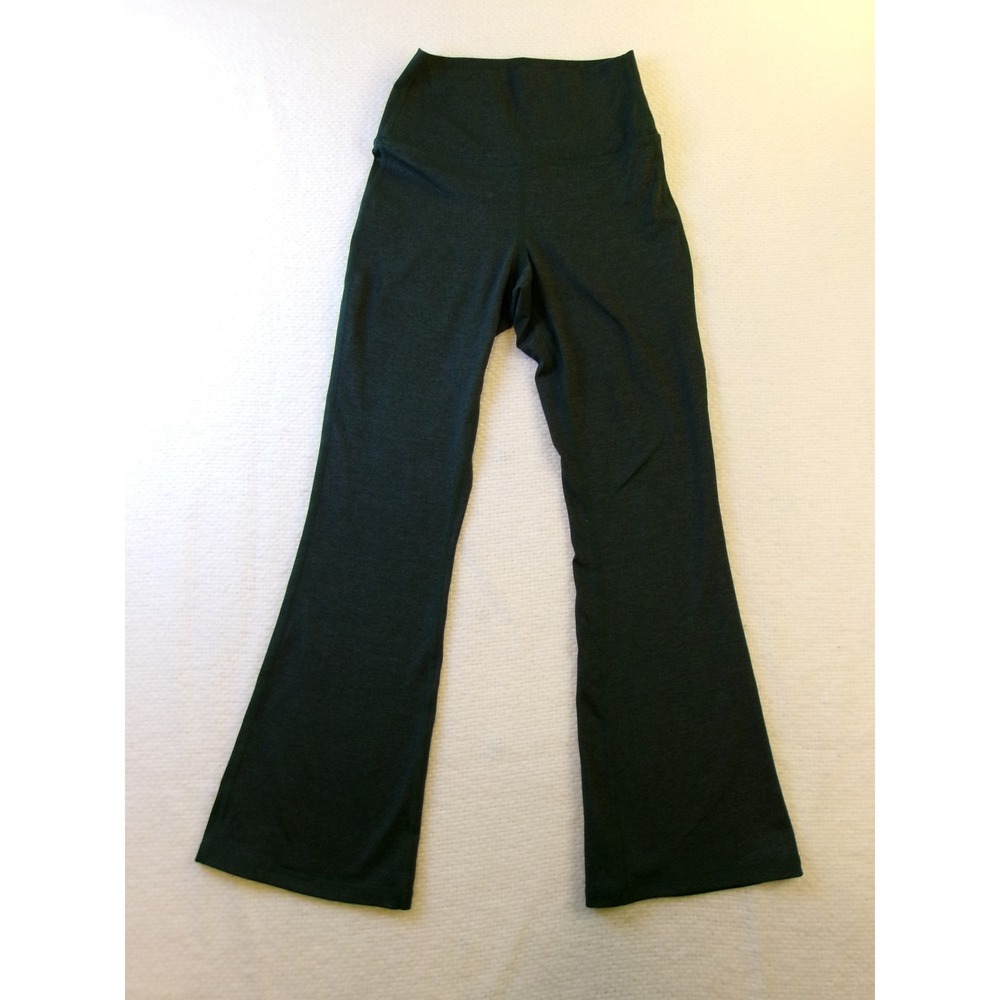 Quince Ultra-Soft‎ Cropped Bootcut Pant Heather Green Yoga Flare LB80248 Small